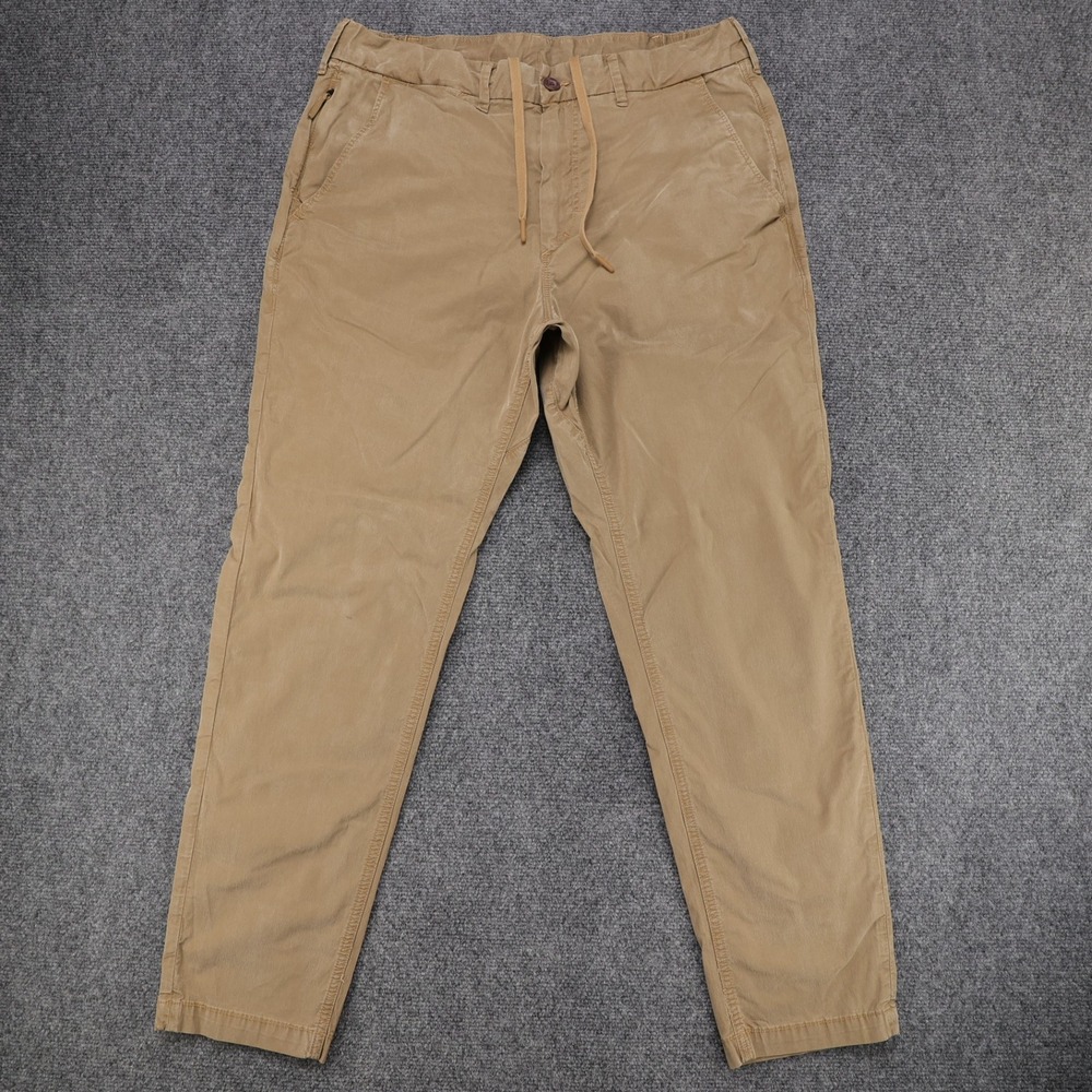 American Eagle Athletic Fit Flex Jogger Pants Khaki Tan 32x32 (32x29) Drawstring